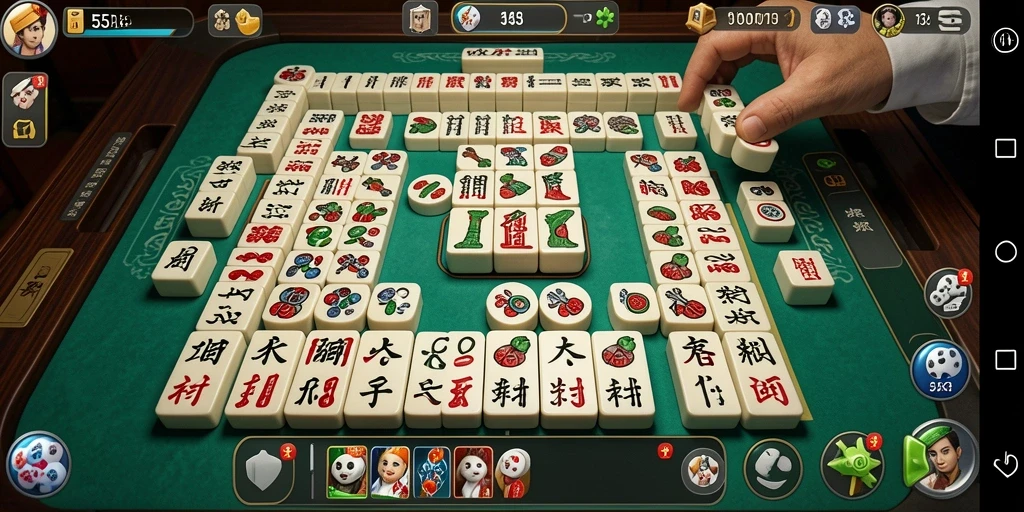 Screenshot utama dari gameplay Mahjong yang seru dan menantang.