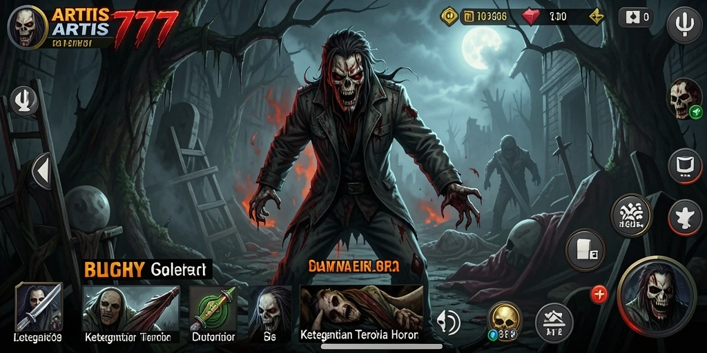 Tangkapan layar dari gameplay ARTIS777 dengan suasana horor menegangkan.