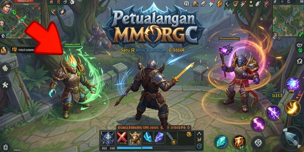 Tangkapan layar gameplay <strong>BONUSRP</strong> menampilkan aksi pertarungan yang seru dan karakter yang epik.