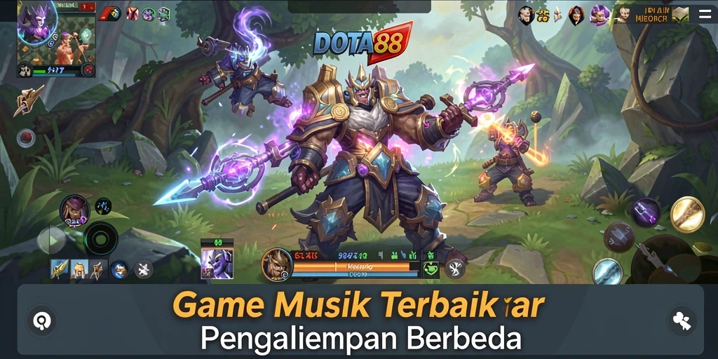 Tampilan screenshot DOTA88 menampilkan gameplay interaktif game musik.