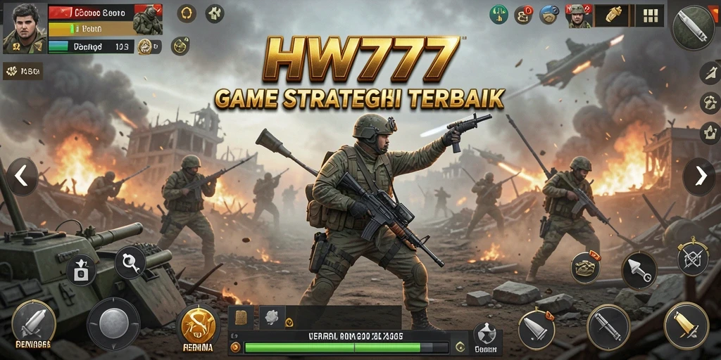 Screenshot HW777 menampilkan aksi menegangkan dalam pertempuran strategi.