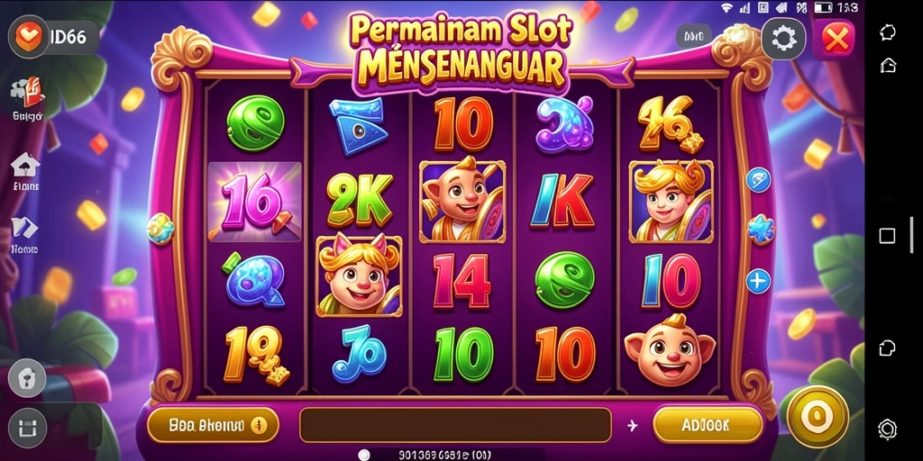 Tampilan gameplay Slot ID66 yang menegangkan dan penuh warna.