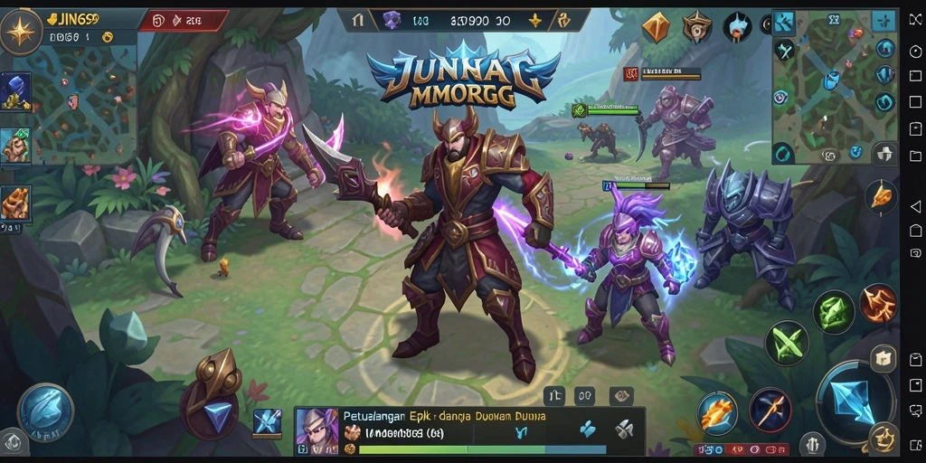 Screenshot tampilan gameplay <strong>JIN69</strong> yang menampilkan pertarungan epik MMORPG.