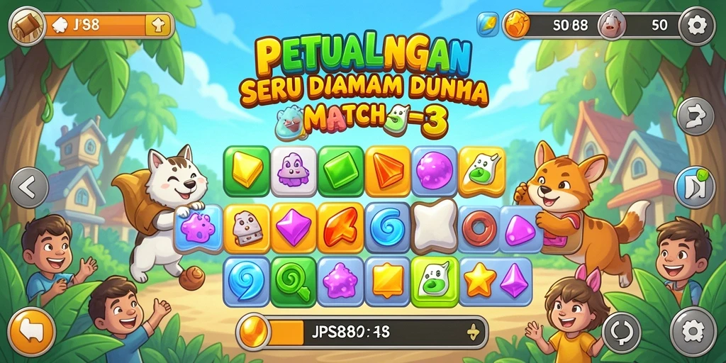 Tampilan gameplay JPS88 yang seru saat mencocokkan objek.