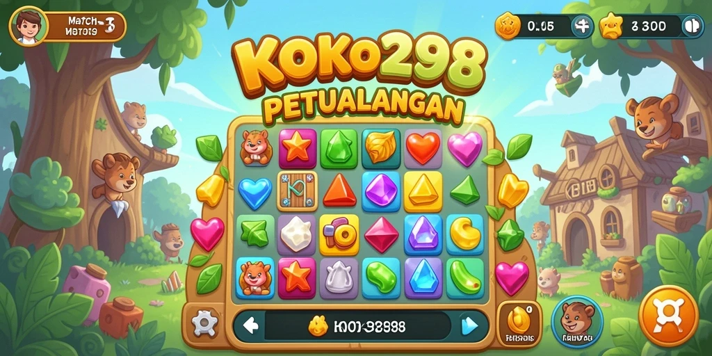 Screenshot gameplay KOKO288 yang menampilkan keseruan mencocokkan objek.