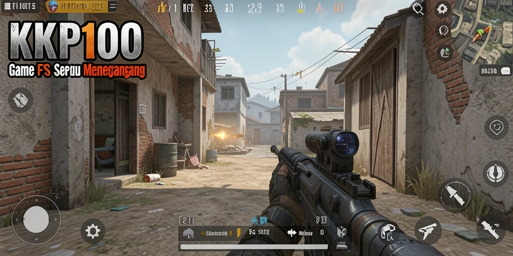 Screenshot utama KPK100 menampilkan aksi seru dalam gameplay FPS.