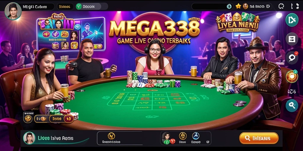 Tampilan gameplay menarik dan interaktif dari MEGA338 Live Casino.