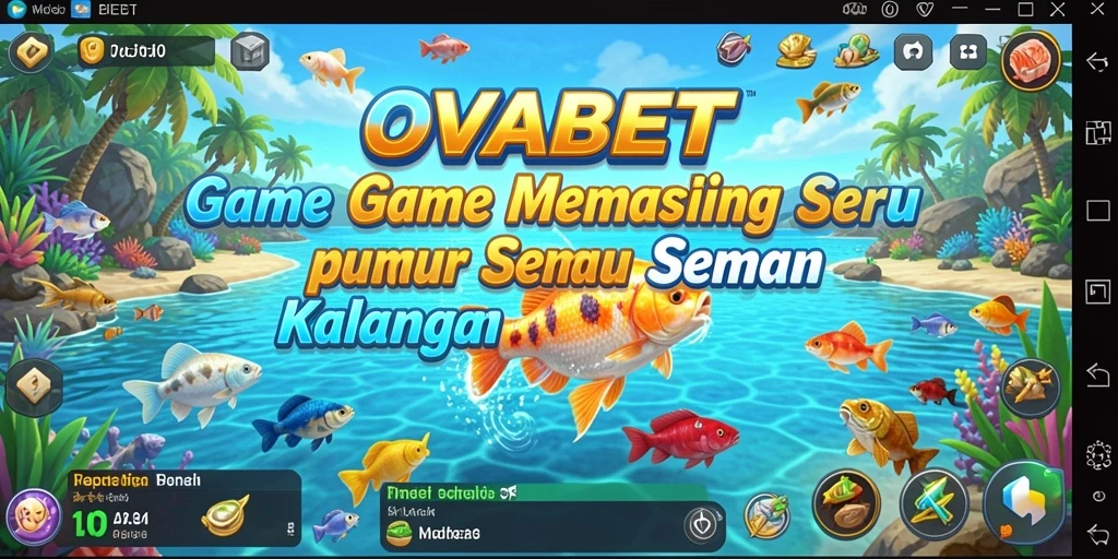 Tampilan screenshot gameplay OVABET menunjukkan aksi memancing yang seru.