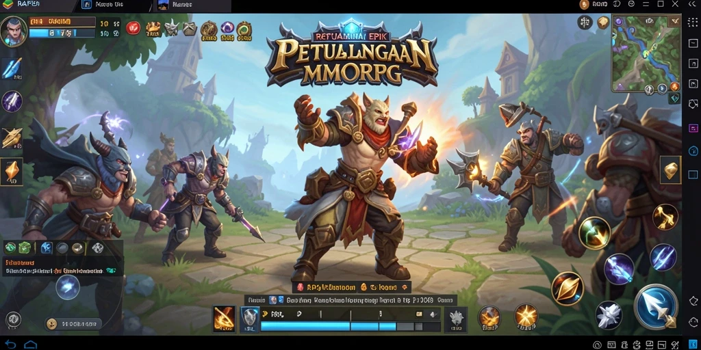 Tampilan gameplay menakjubkan dalam dunia MMORPG yang luas.