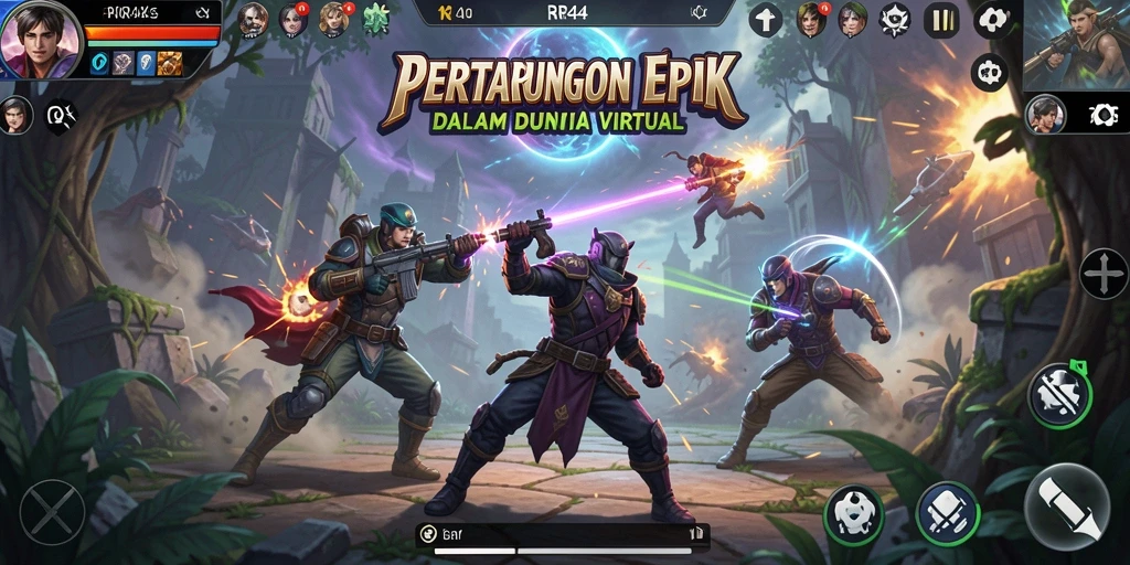 Screenshot utama menampilkan aksi pertarungan mendebarkan di RR44.