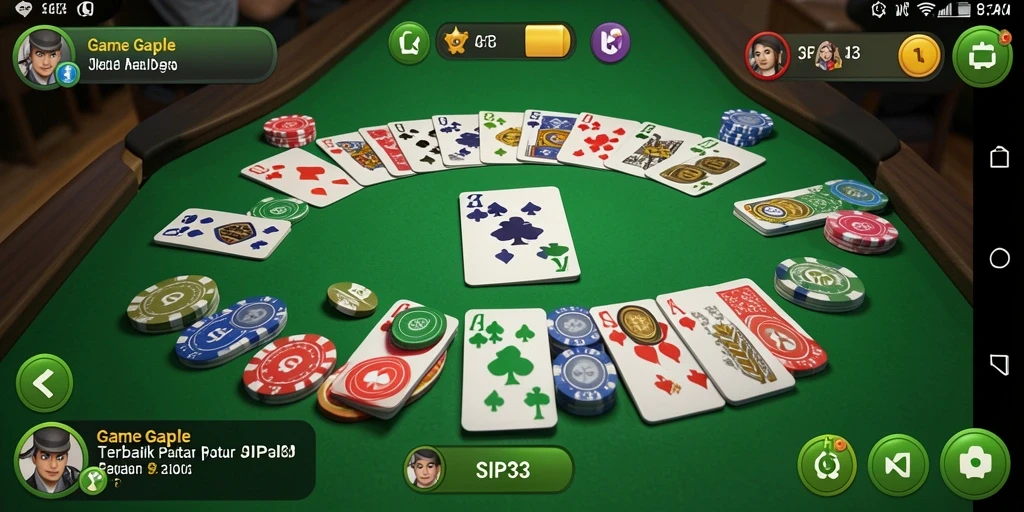 Tampilan gameplay Gaple yang seru dan interaktif di SIP33.