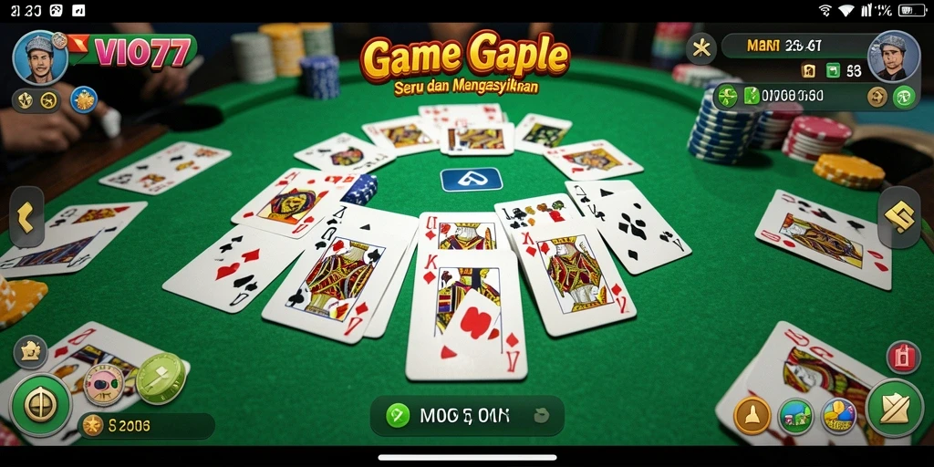 Screenshot gameplay VIO77 menampilkan keseruan bermain Gaple.